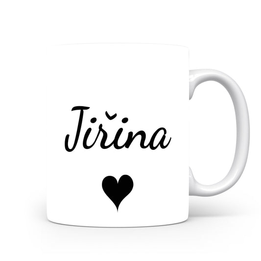 Hrnek se jménem Jířina | Romantický hrnek se srdcem