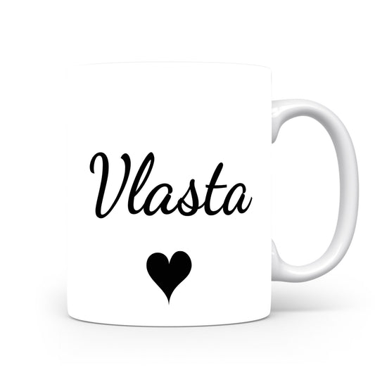 Hrnek se jménem Vlasta | Romantický hrnek se srdcem