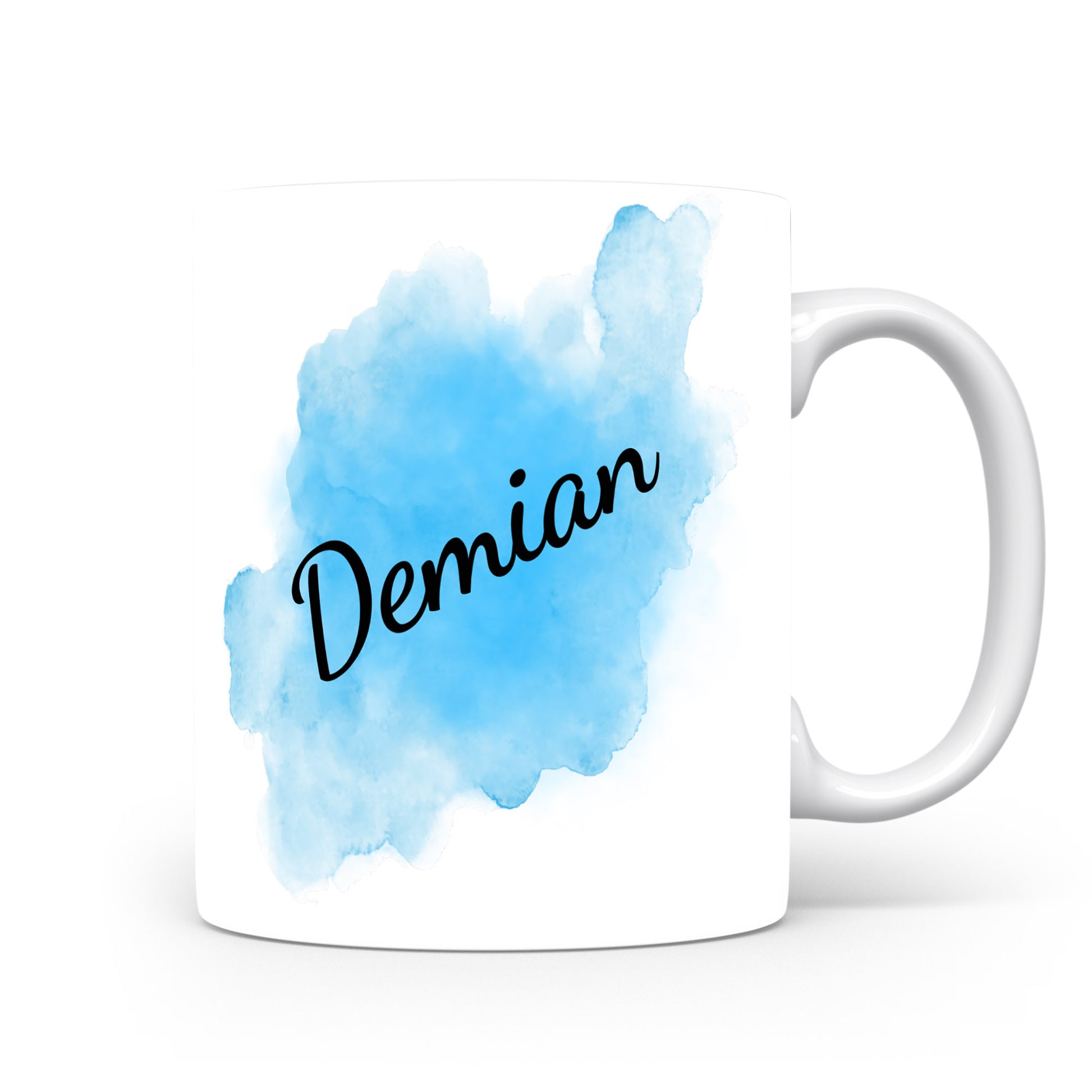 Hrnek se jménem Demian | Modrý akvarelový hrnek