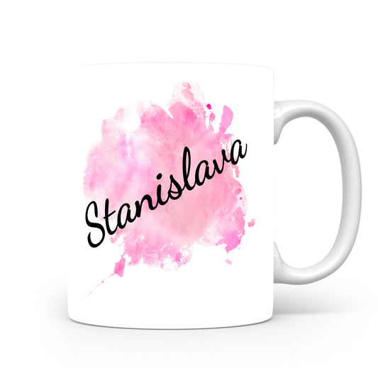 Hrnek se jménem Stanislava | Růžový akvarelový hrnek