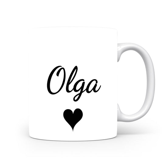 Hrnek se jménem Olga | Romantický hrnek se srdcem