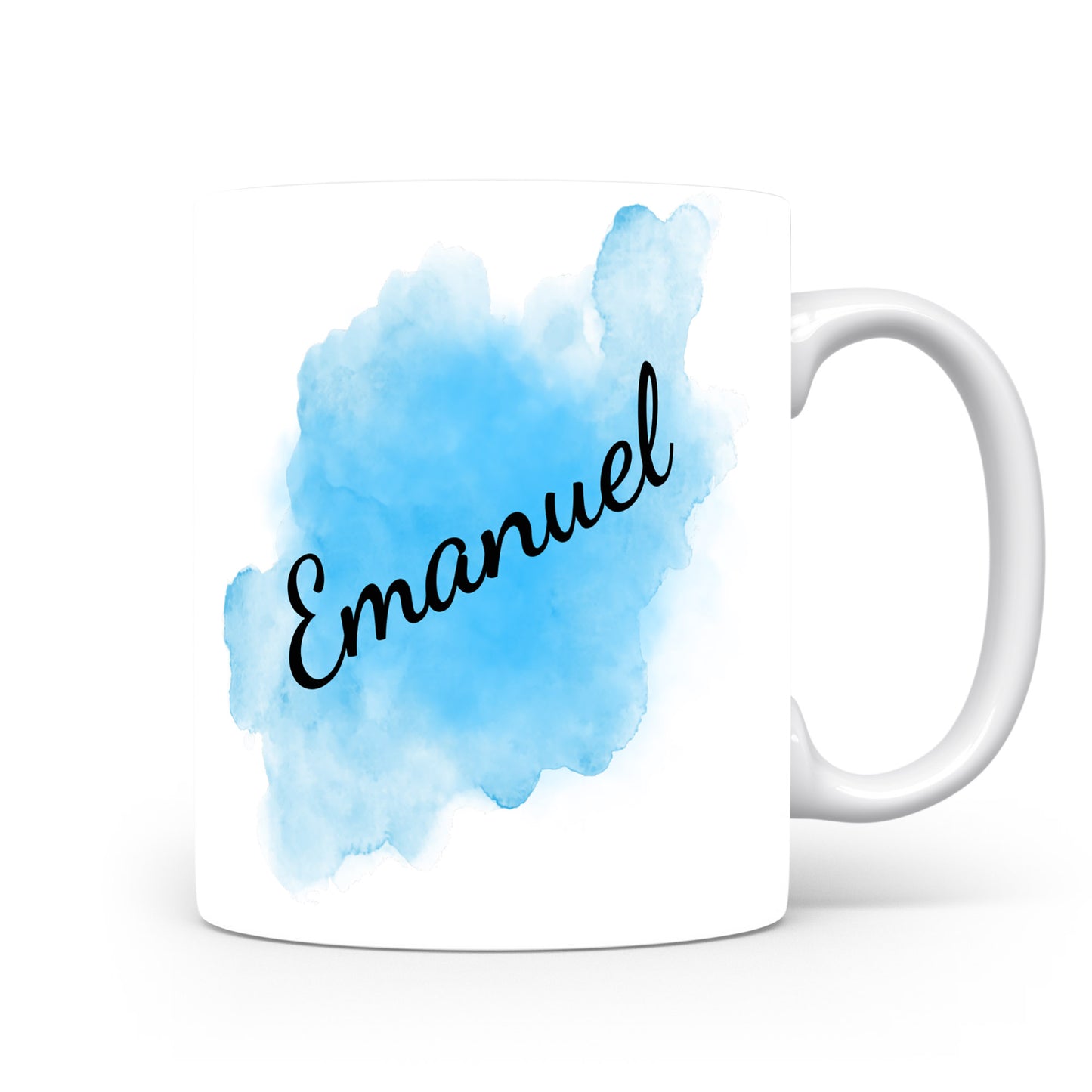 Hrnek se jménem Emanuel | Modrý akvarelový hrnek