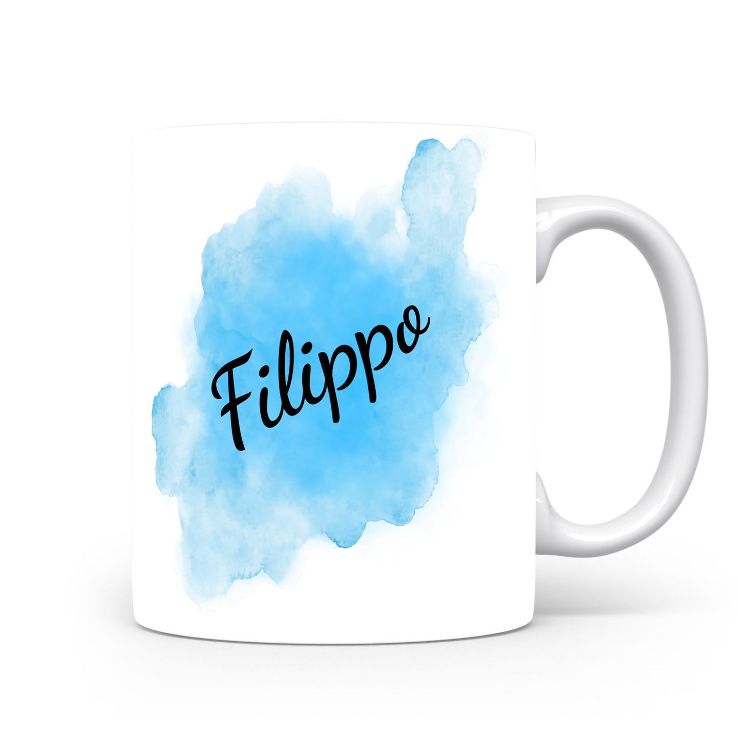 Hrnek se jménem Filippo | Modrý akvarelový hrnek