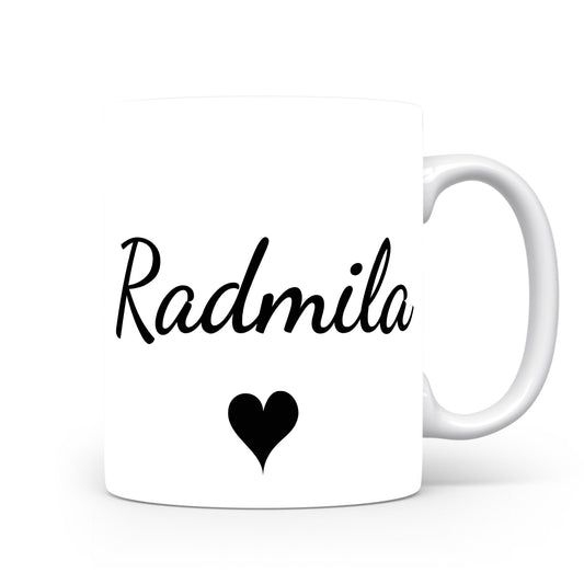 Hrnek se jménem Radmila | Romantický hrnek se srdcem