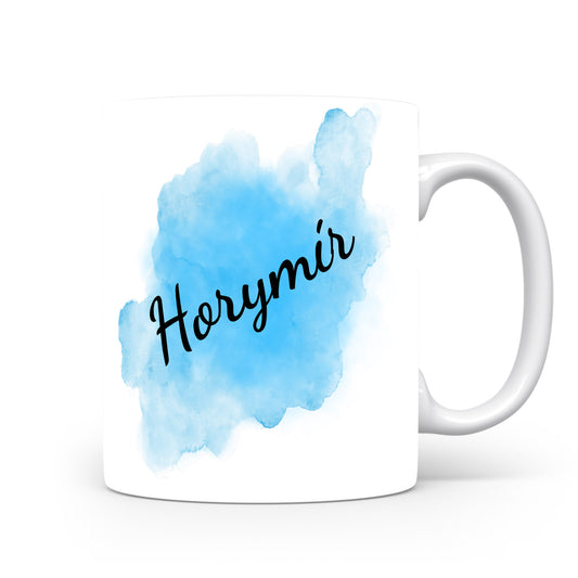 Hrnek se jménem Horymír | Modrý akvarelový hrnek