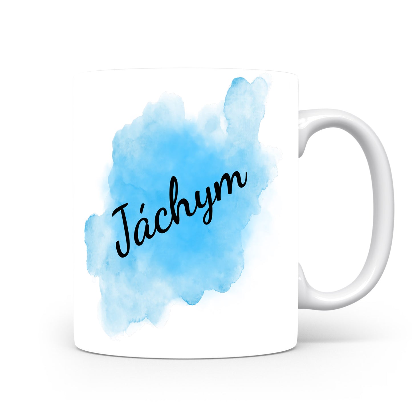 Hrnek se jménem Jáchym | Modrý akvarelový hrnek
