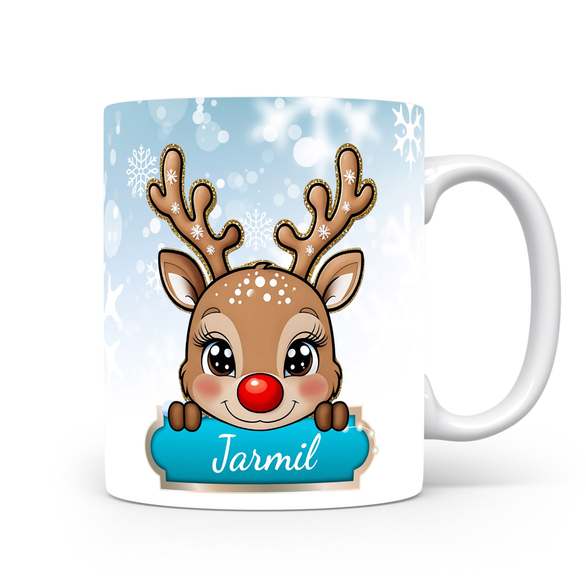 Dětský hrnek se jménem Jarmil | Sobí motiv pro kluky