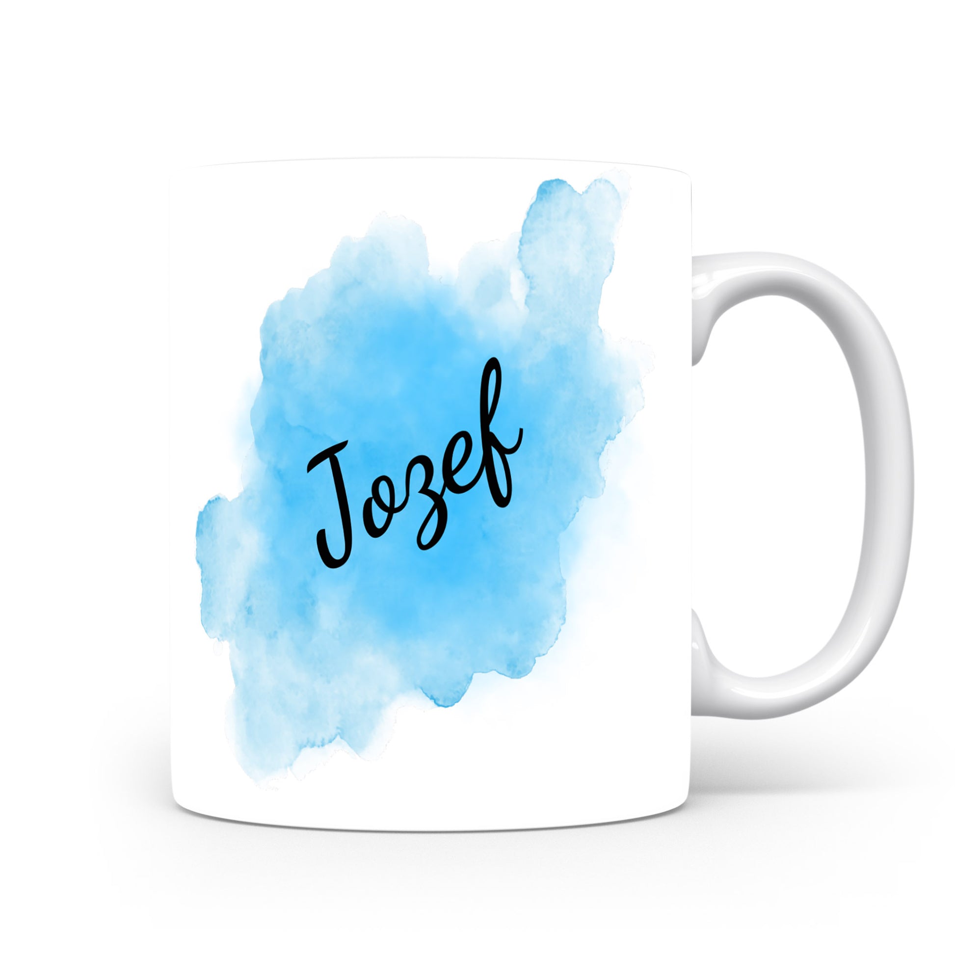 Hrnek se jménem Jozef | Modrý akvarelový hrnek