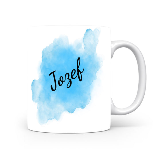 Hrnek se jménem Jozef | Modrý akvarelový hrnek