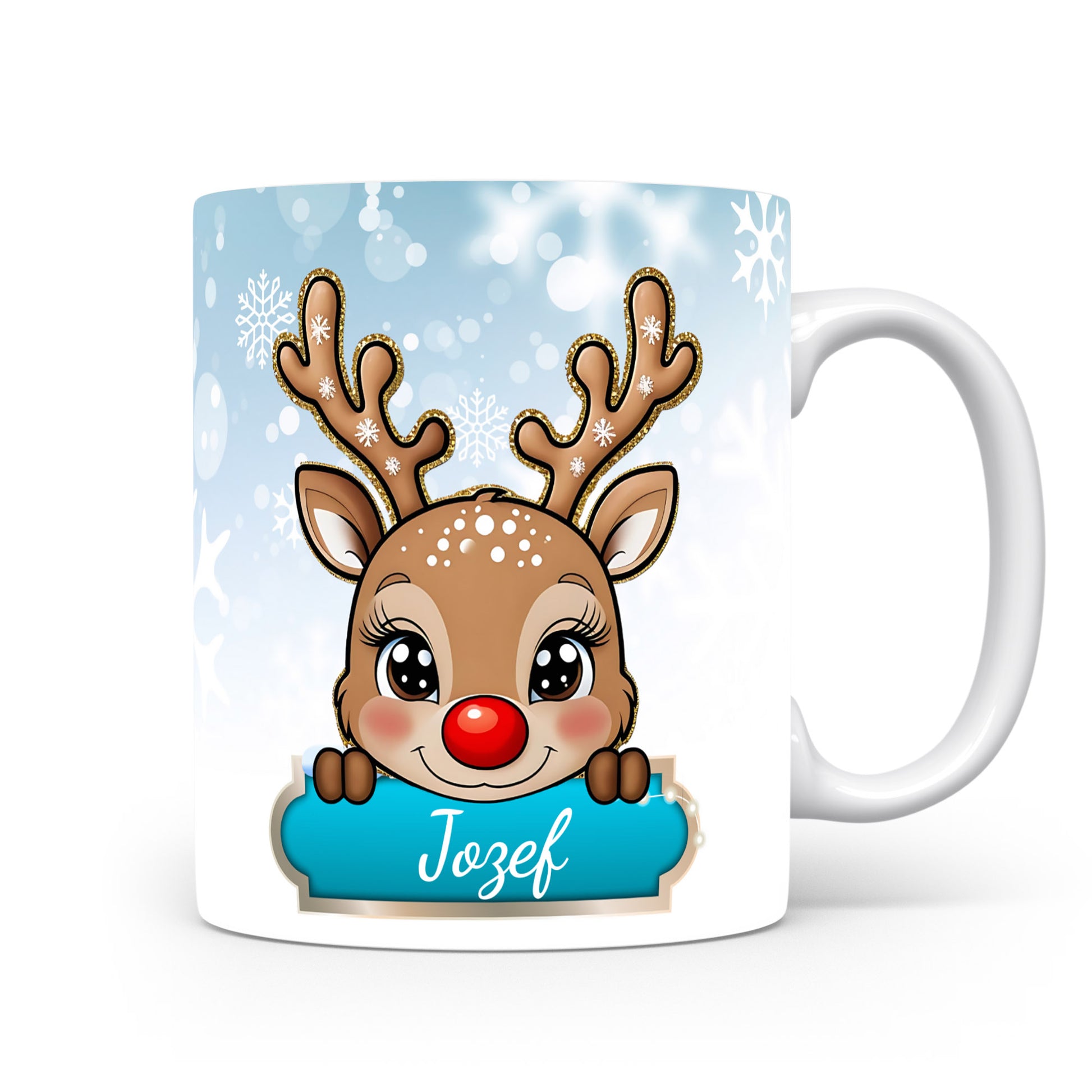 Dětský hrnek se jménem Jozef | Sobí motiv pro kluky