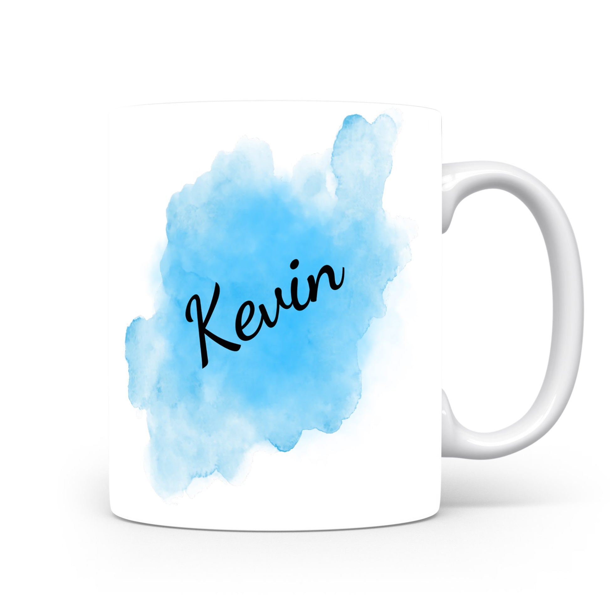 Hrnek se jménem Kevin | Modrý akvarelový hrnek