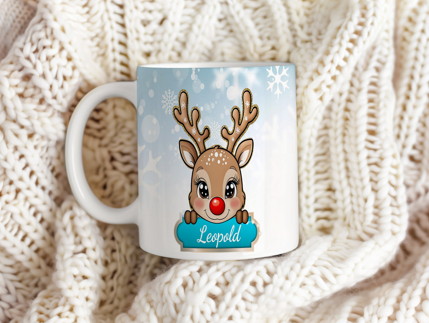 Hrnek se jménem Leopold – dětský motiv se sobem