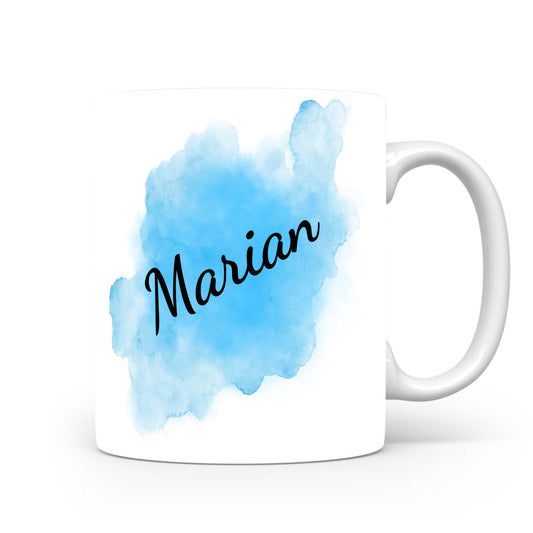 Hrnek se jménem Marian | Modrý akvarelový hrnek