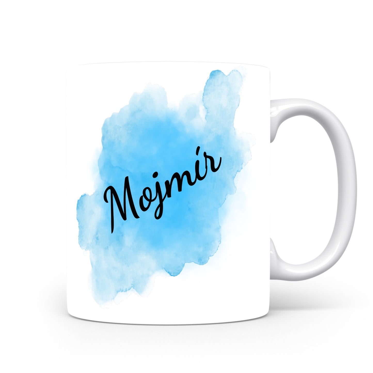 Hrnek se jménem Mojmír | Modrý akvarelový hrnek