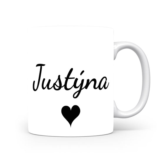 Hrnek se jménem Justýnka | Romantický hrnek se srdcem