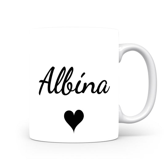 Hrnek se jménem Albína | Romantický hrnek se srdcem