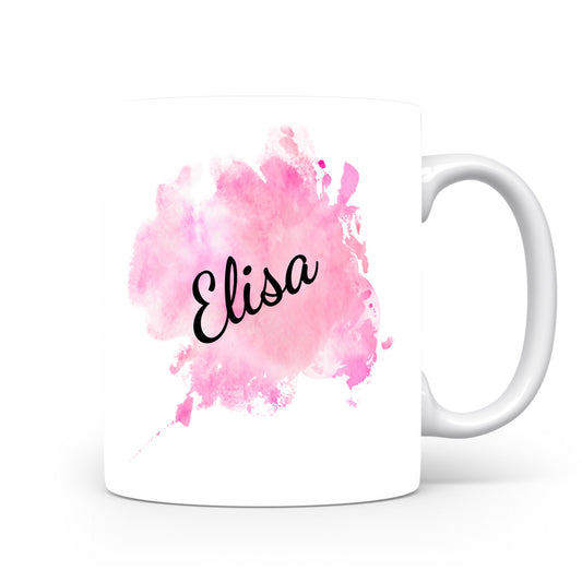 Hrnek se jménem Elisa | Růžový akvarelový hrnek