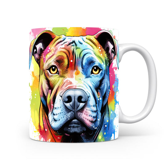 Hrnek americký pitbulteriér v duhových barvách