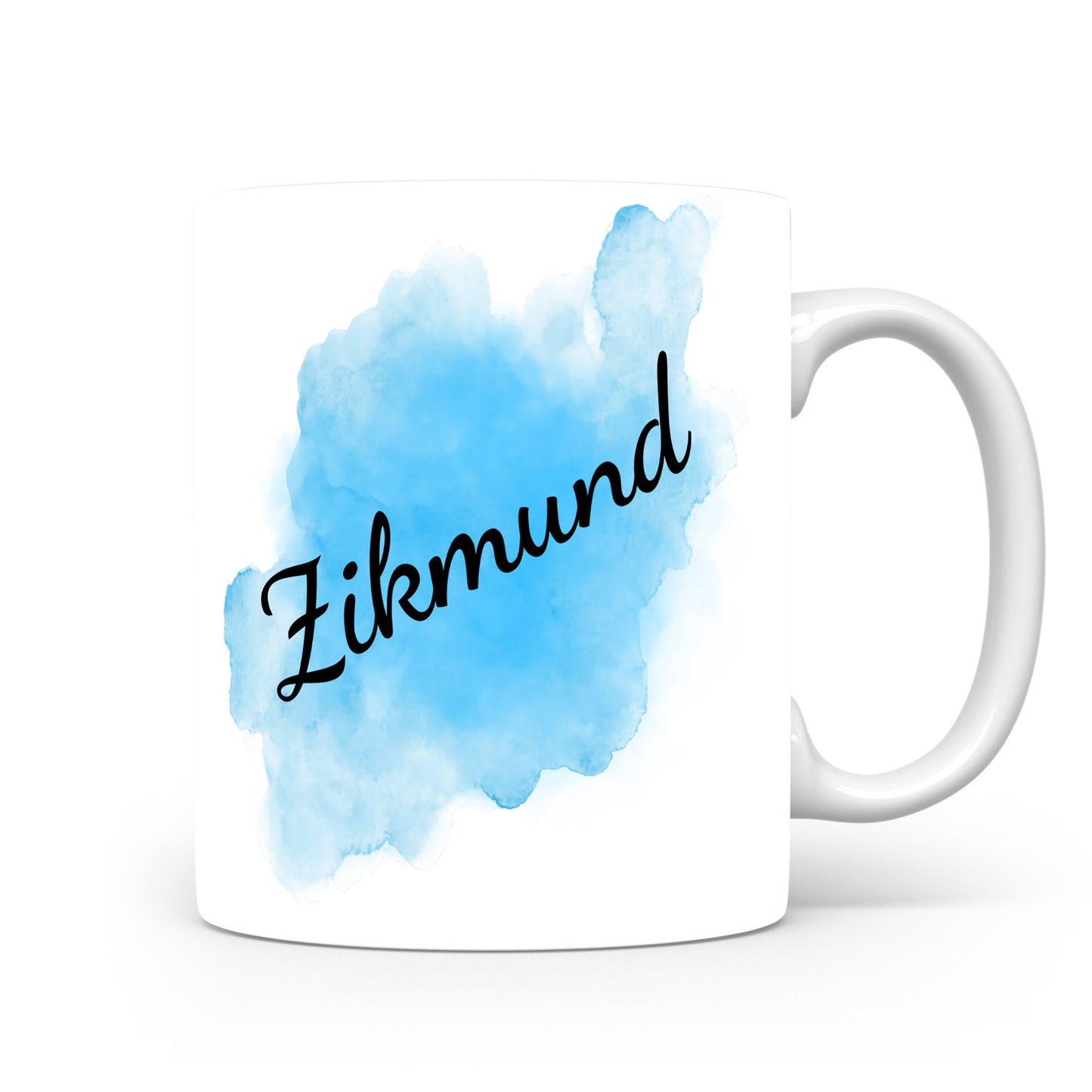 Hrnek se jménem Zikmund | Modrý akvarelový hrnek