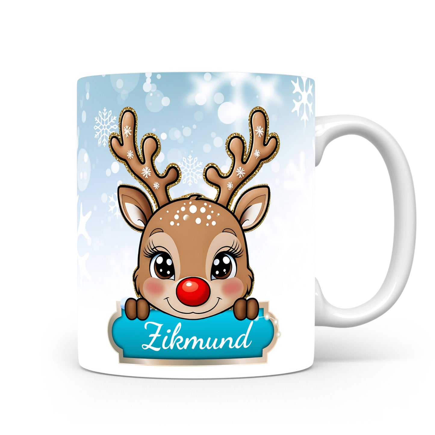Dětský hrnek se jménem Zikmund | Sobí motiv pro kluky