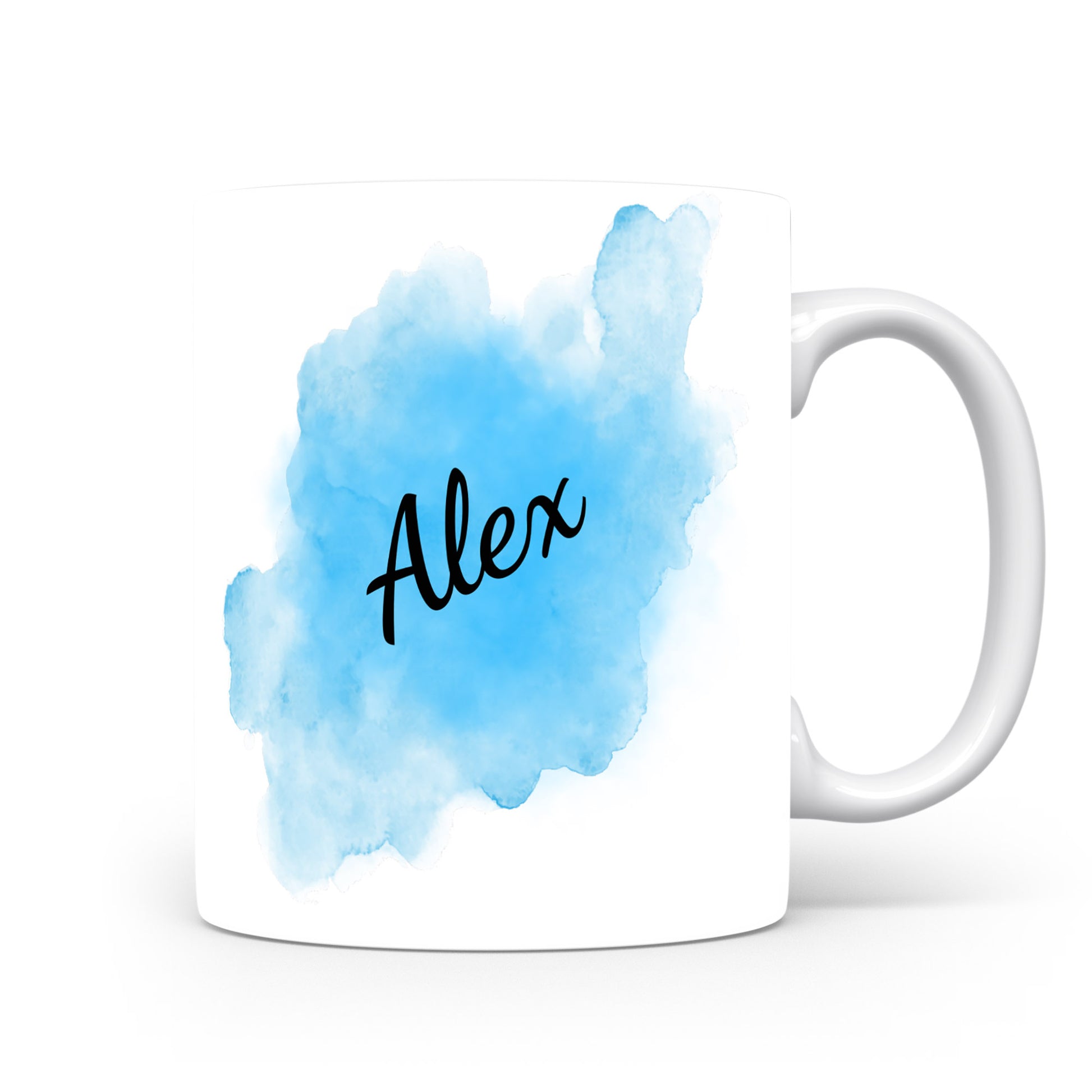 Hrnek se jménem Alex | Modrý akvarelový hrnek