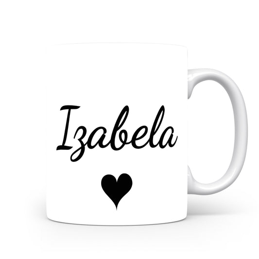 Hrnek se jménem Izabela | Romantický hrnek se srdcem