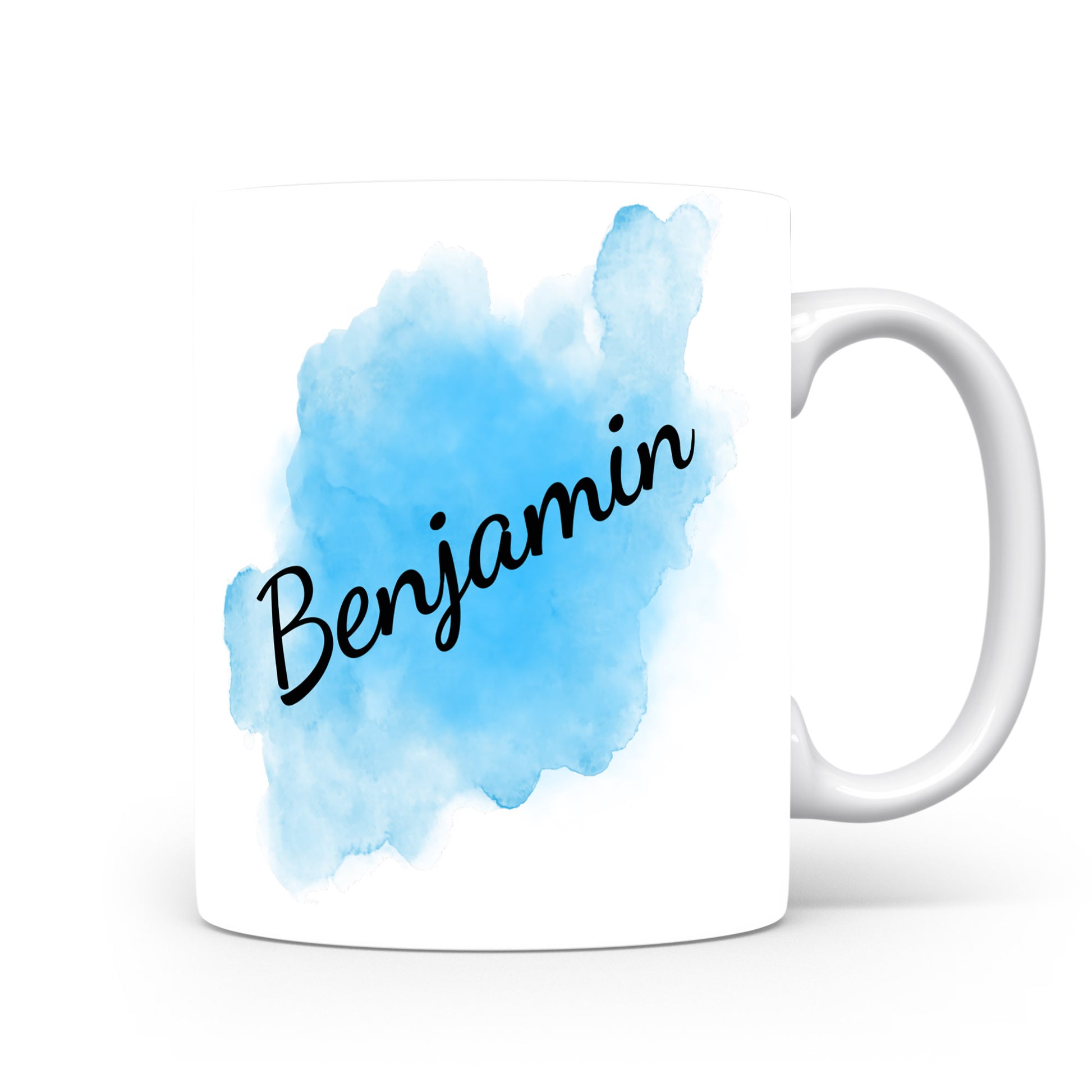 Hrnek se jménem Benjamin | Modrý akvarelový hrnek