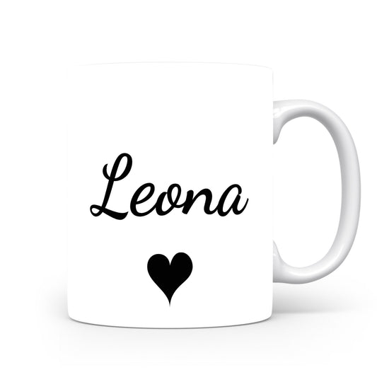 Hrnek se jménem Leona | Romantický hrnek se srdcem