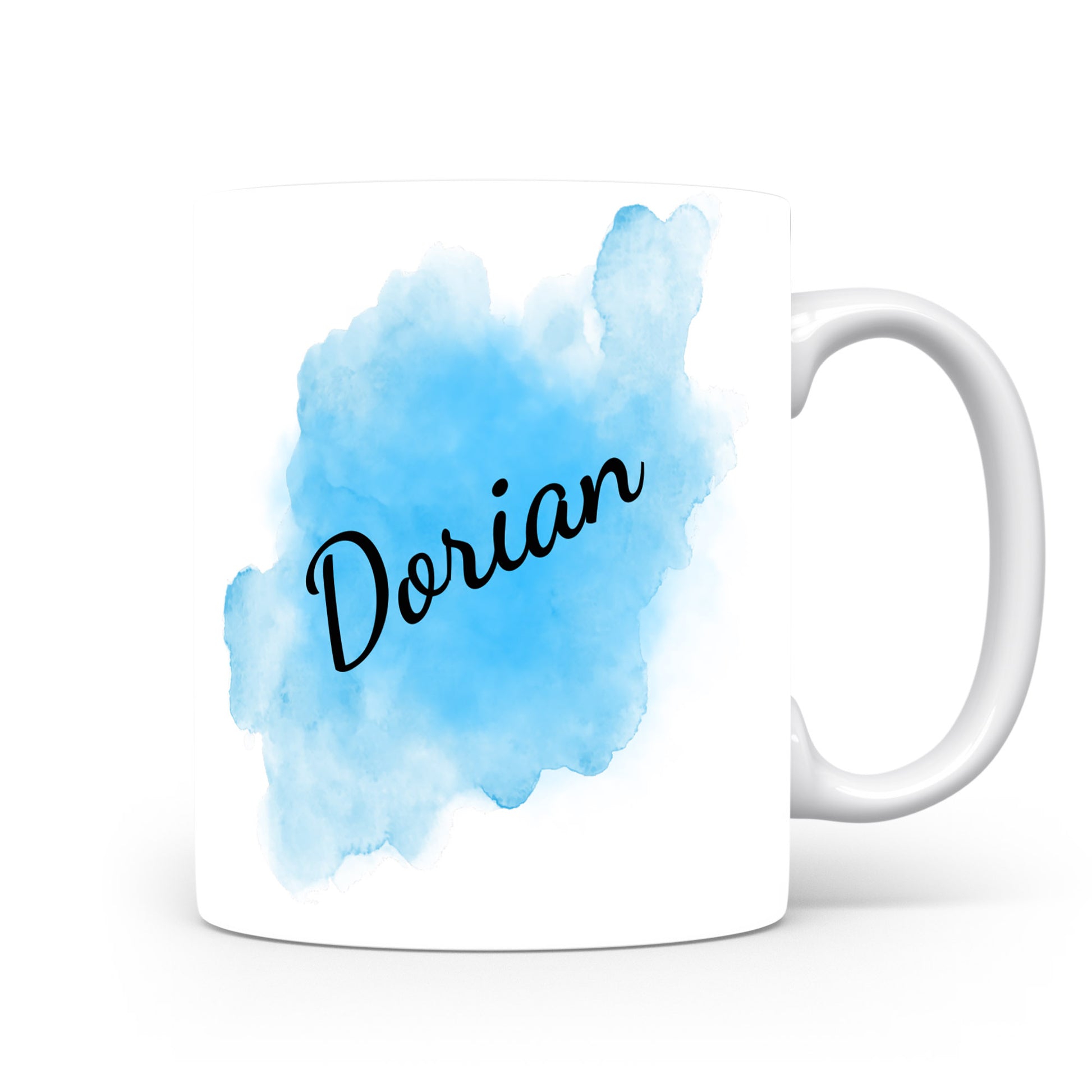 Hrnek se jménem Dorian | Modrý akvarelový hrnek