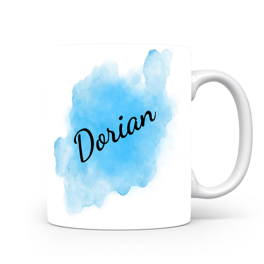 Hrnek se jménem Dorian | Modrý akvarelový hrnek