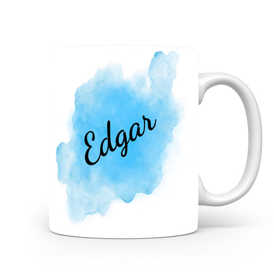 Hrnek se jménem Edgar | Modrý akvarelový hrnek