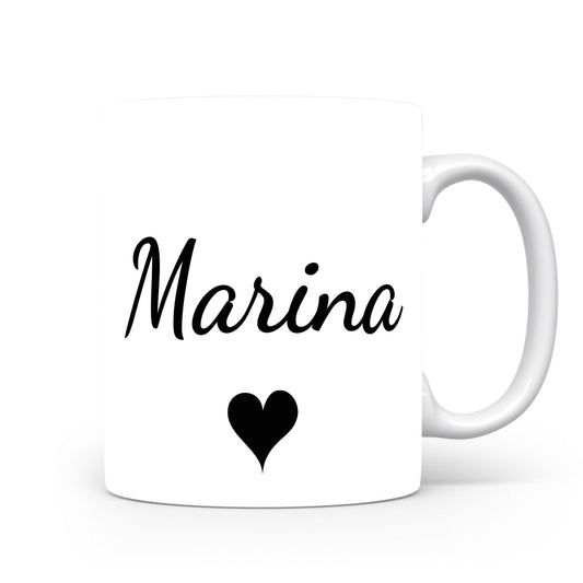 Hrnek se jménem Marina | Romantický hrnek se srdcem
