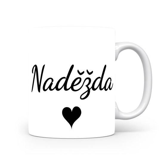 Hrnek se jménem Naděžda | Romantický hrnek se srdcem