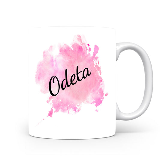 Hrnek se jménem Odeta | Růžový akvarelový hrnek