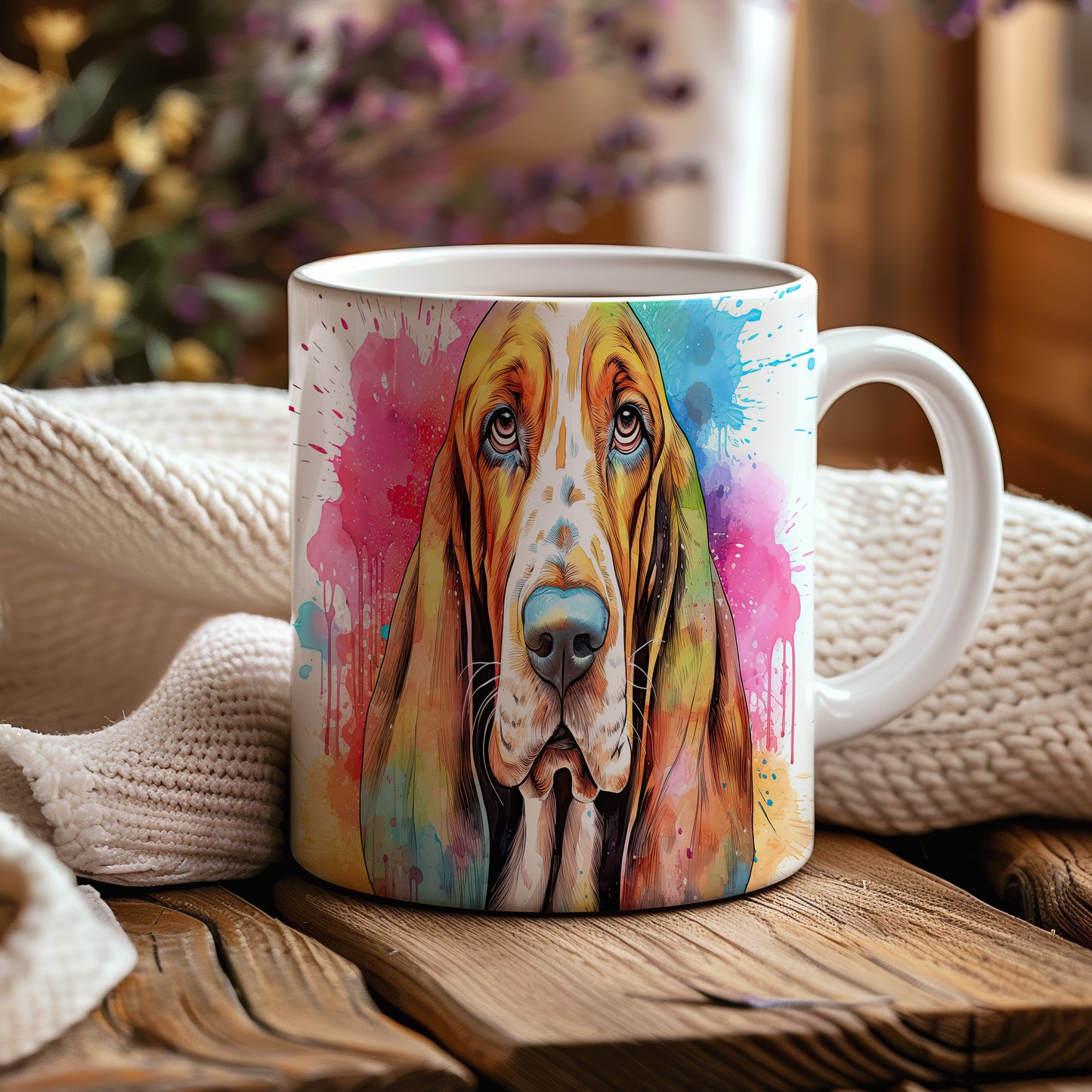 Hrnek s ilustrací basenji psa