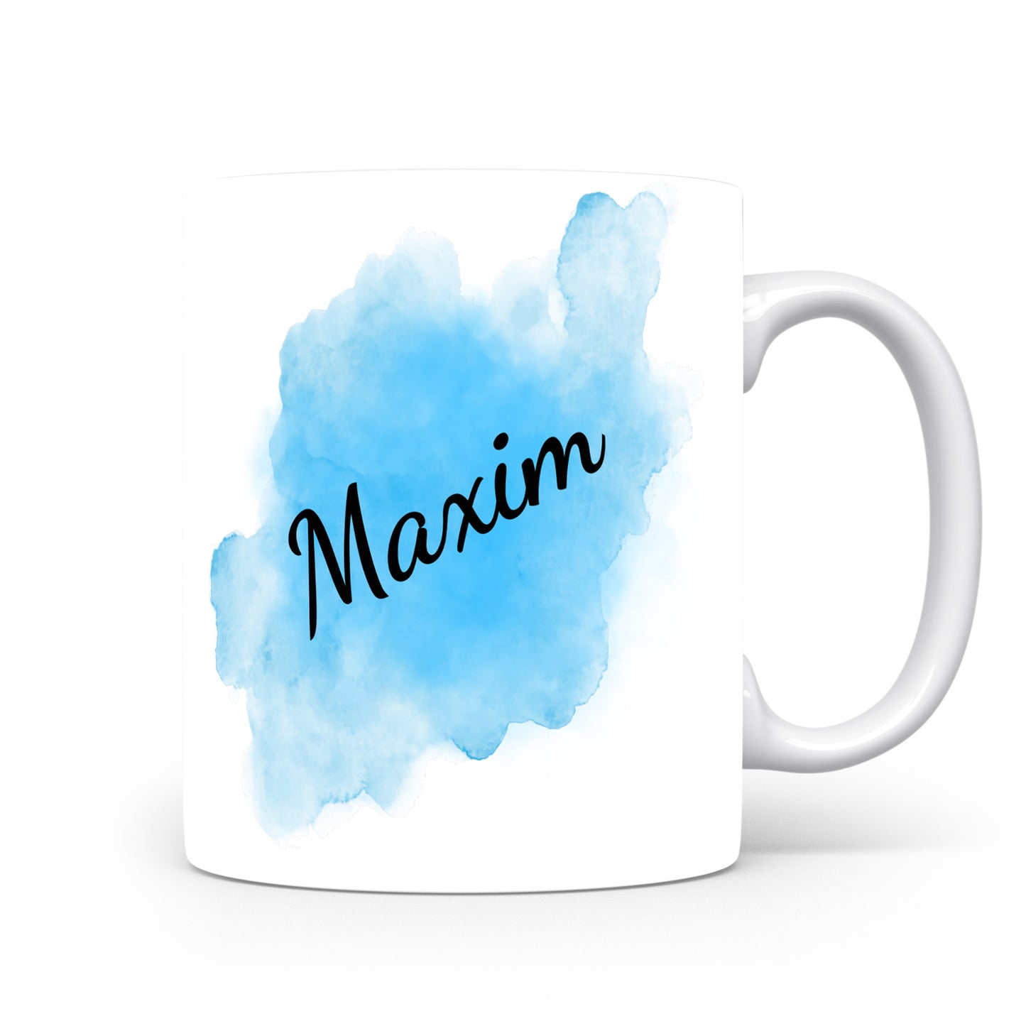 Hrnek se jménem Maxim | Modrý akvarelový hrnek