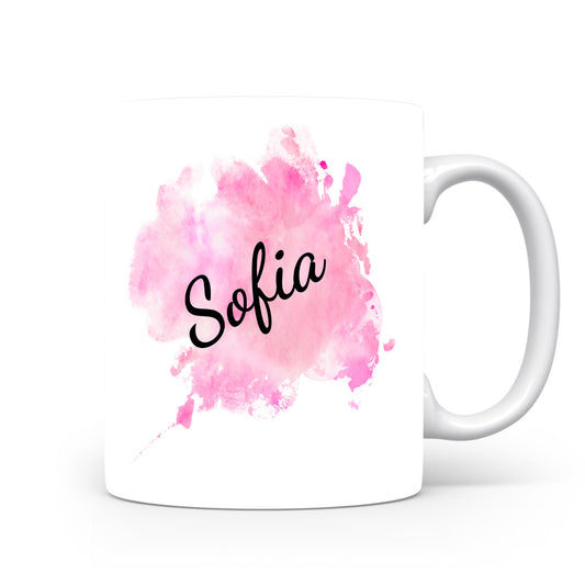 Hrnek se jménem Sofia | Růžový akvarelový hrnek