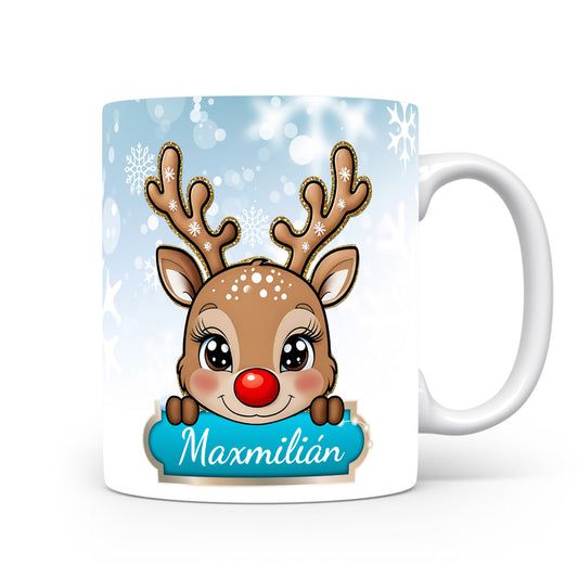 Dětský hrnek se jménem Maximilián | Sobí motiv pro kluky