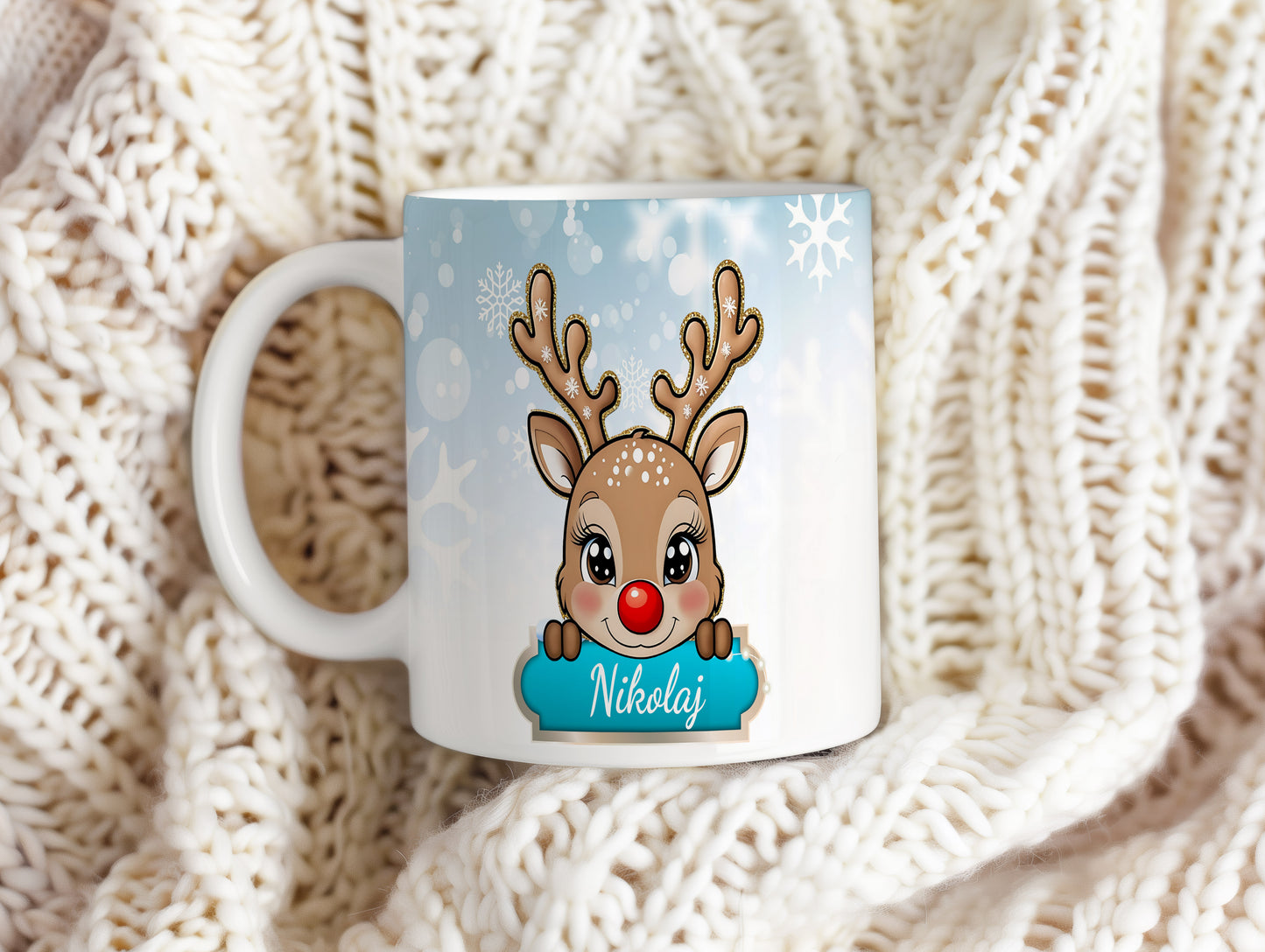 Hrnek se jménem Nikolaj – dětský motiv se sobem