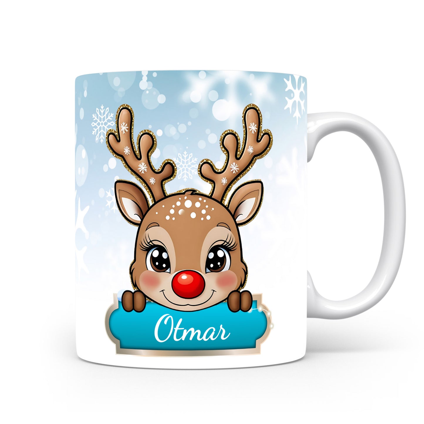 Dětský hrnek se jménem Otmar | Sobí motiv pro kluky