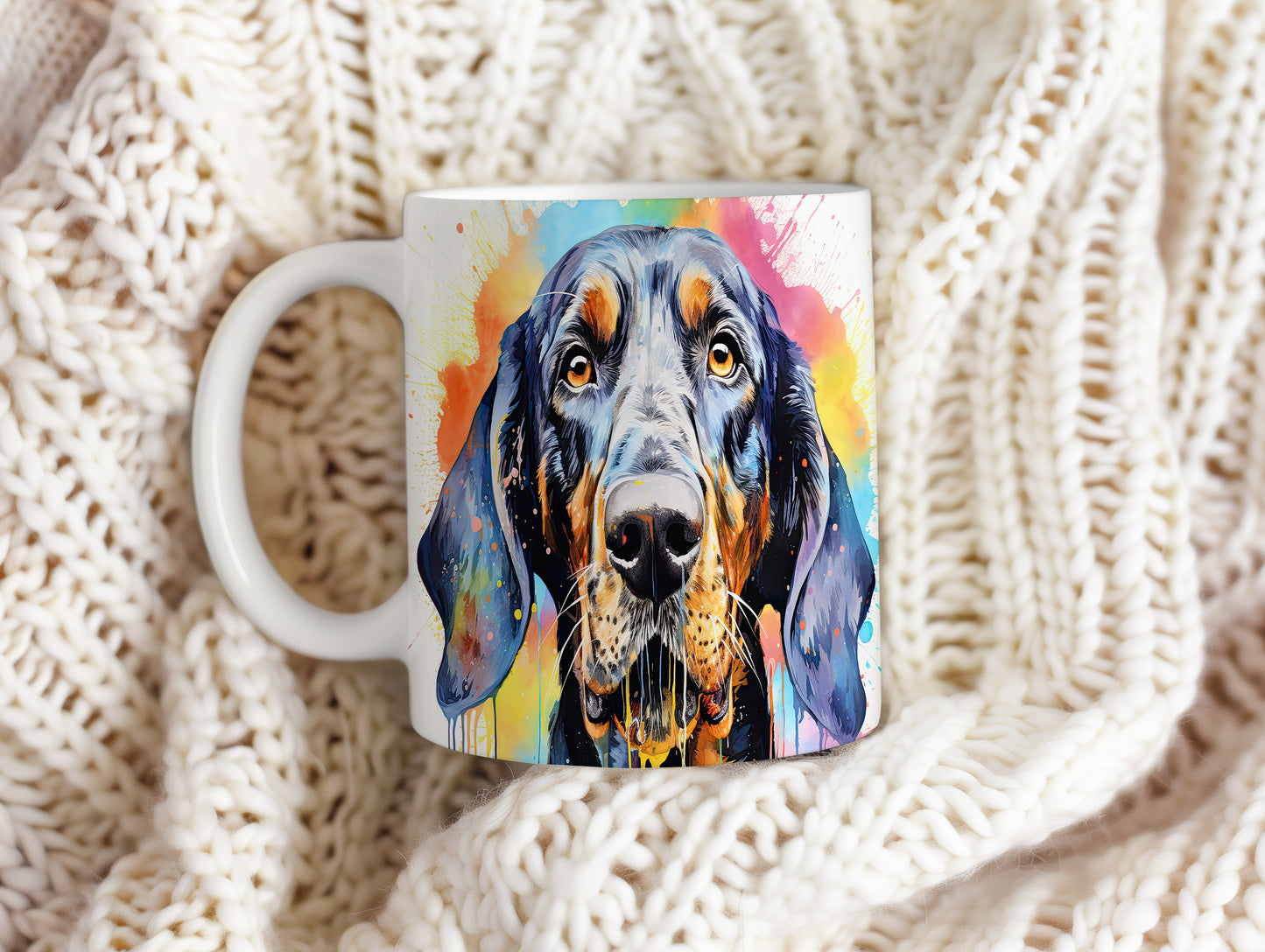 Hrnek s uměleckým portrétem coonhound
