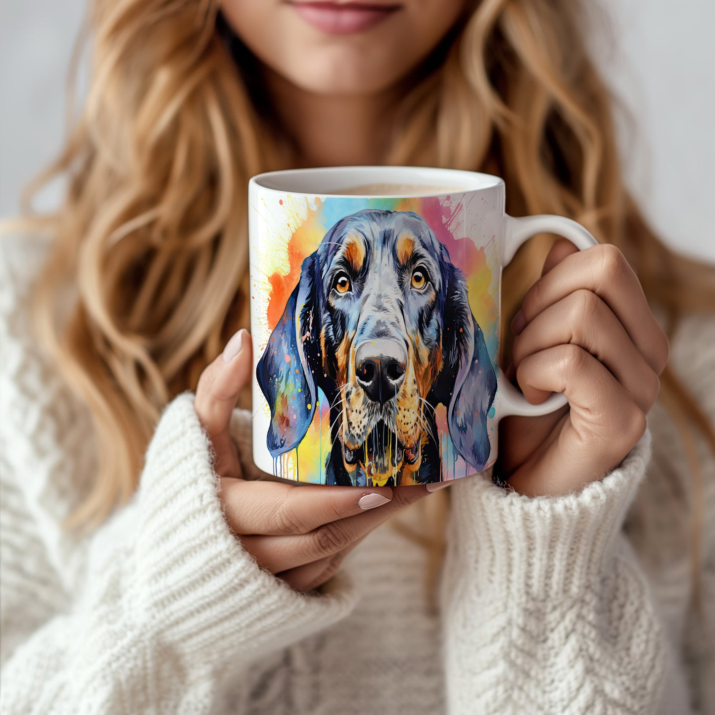 Hrnek s uměleckým portrétem coonhound