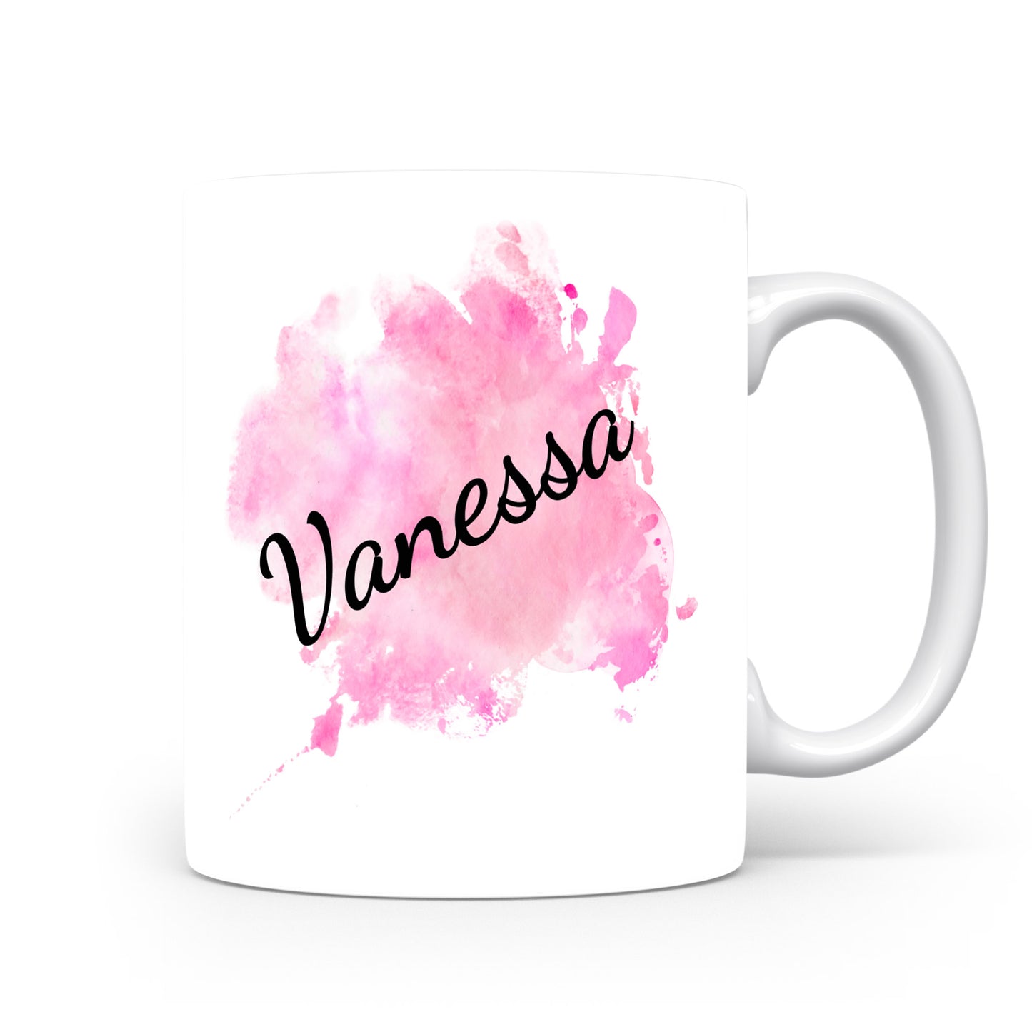 Hrnek se jménem Vanessa | Růžový akvarelový hrnek