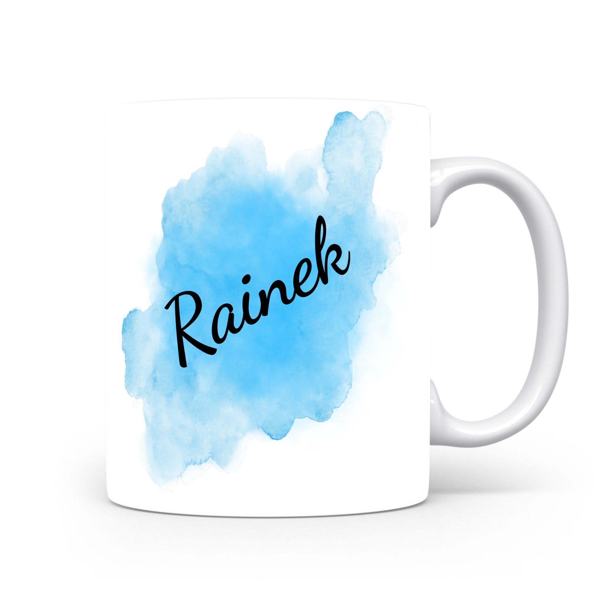 Hrnek se jménem Rainek | Modrý akvarelový hrnek