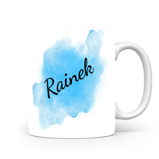 Hrnek se jménem Rainek | Modrý akvarelový hrnek
