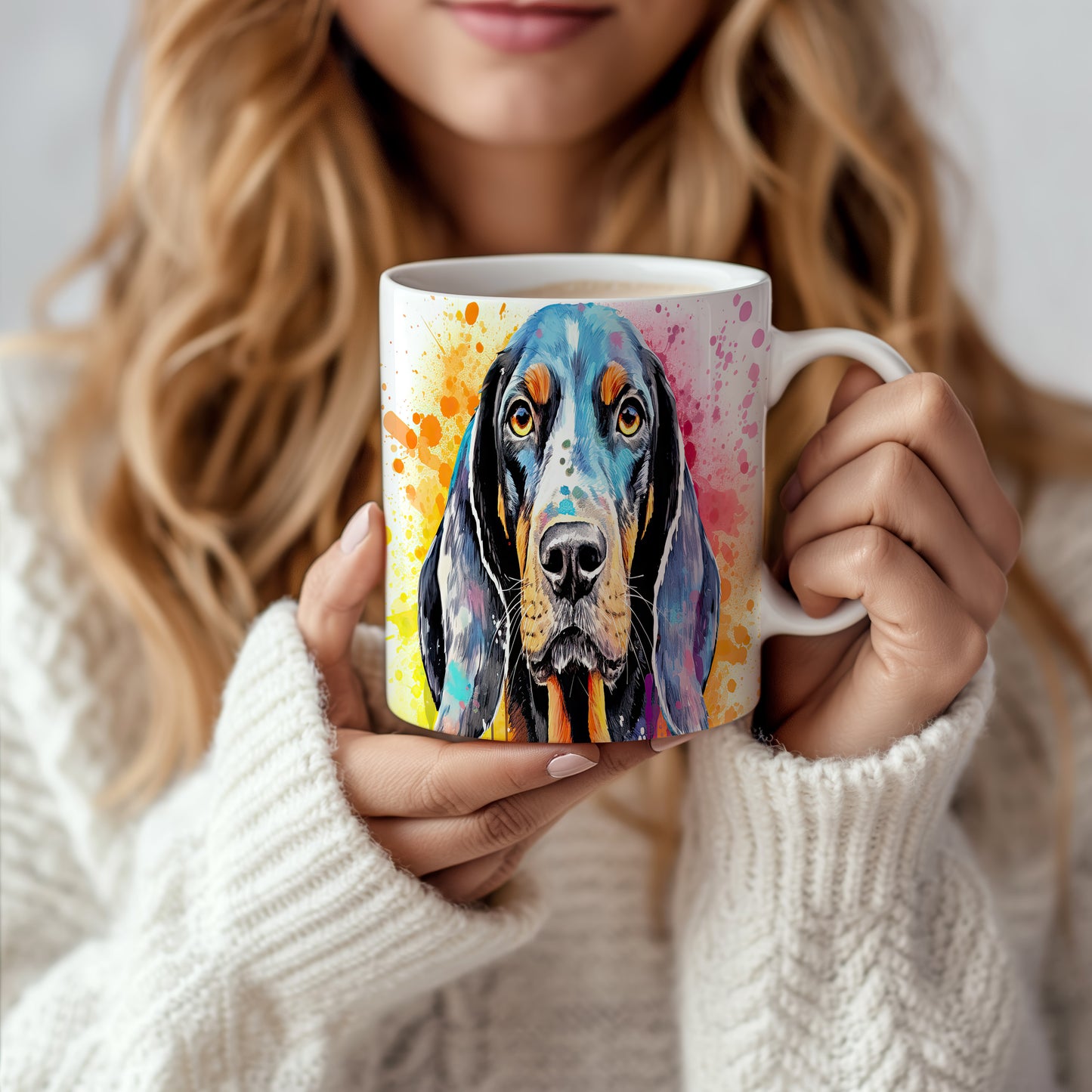 Hrnek s barevným portrétem coonhound