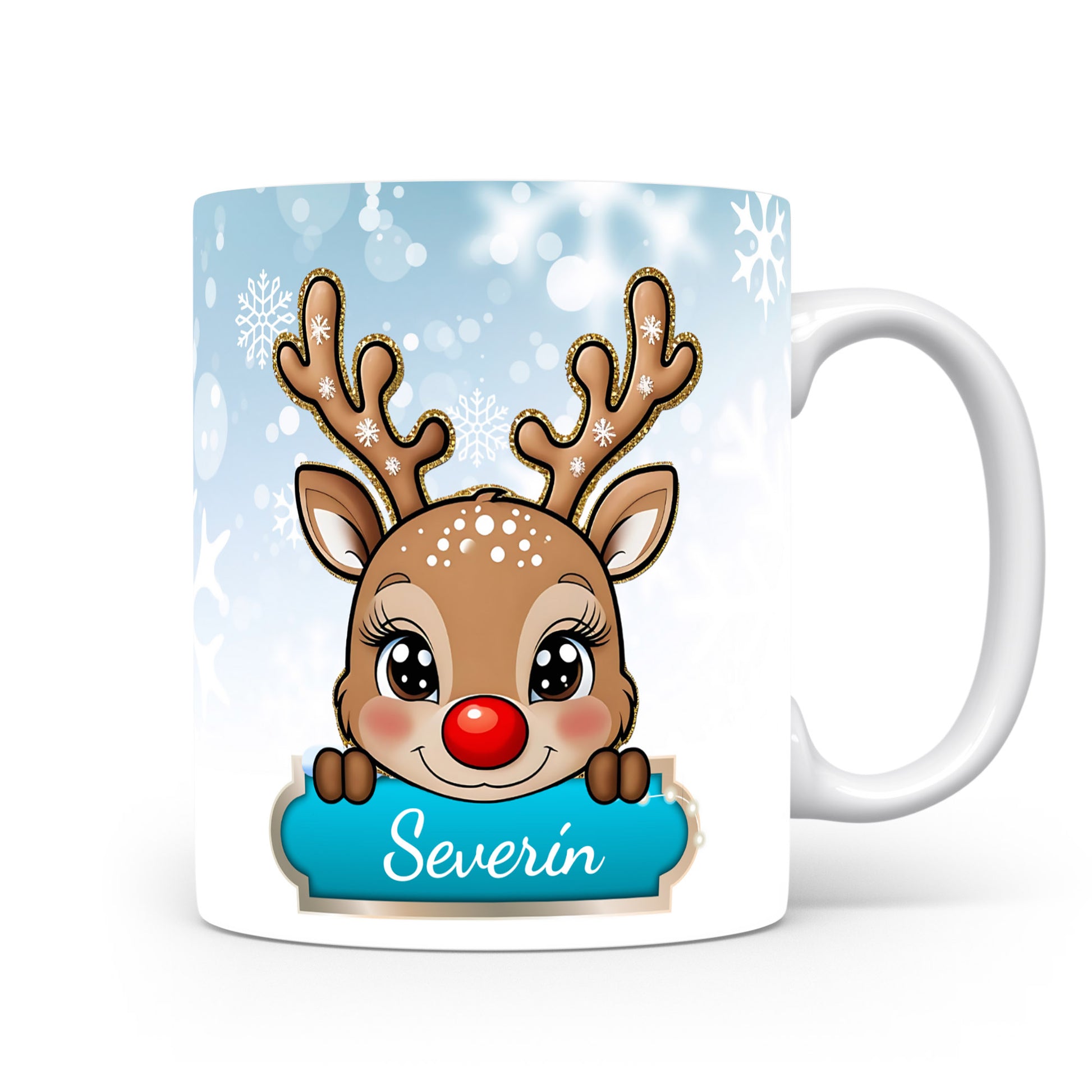 Dětský hrnek se jménem Severín | Sobí motiv pro kluky