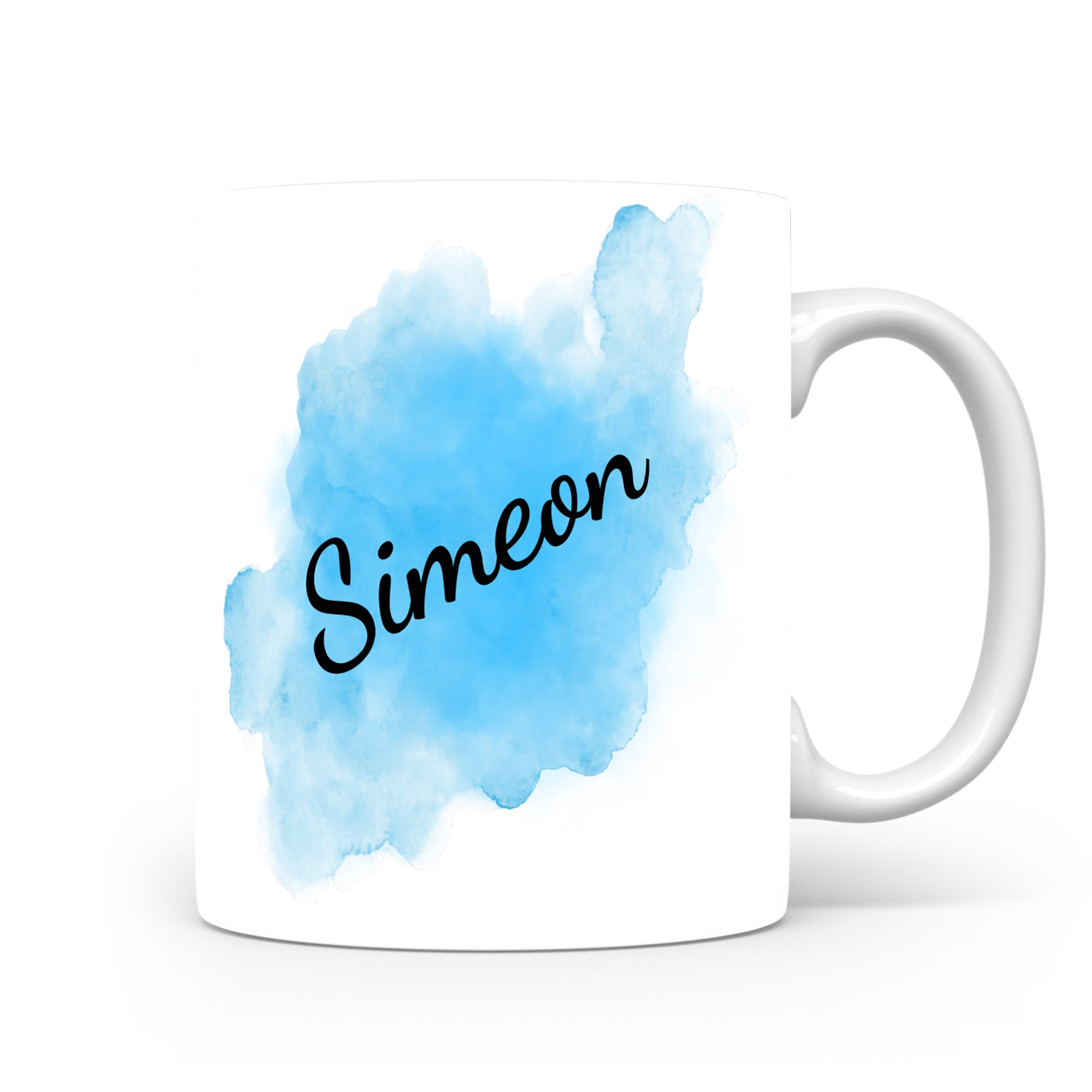 Hrnek se jménem Simeon | Modrý akvarelový hrnek