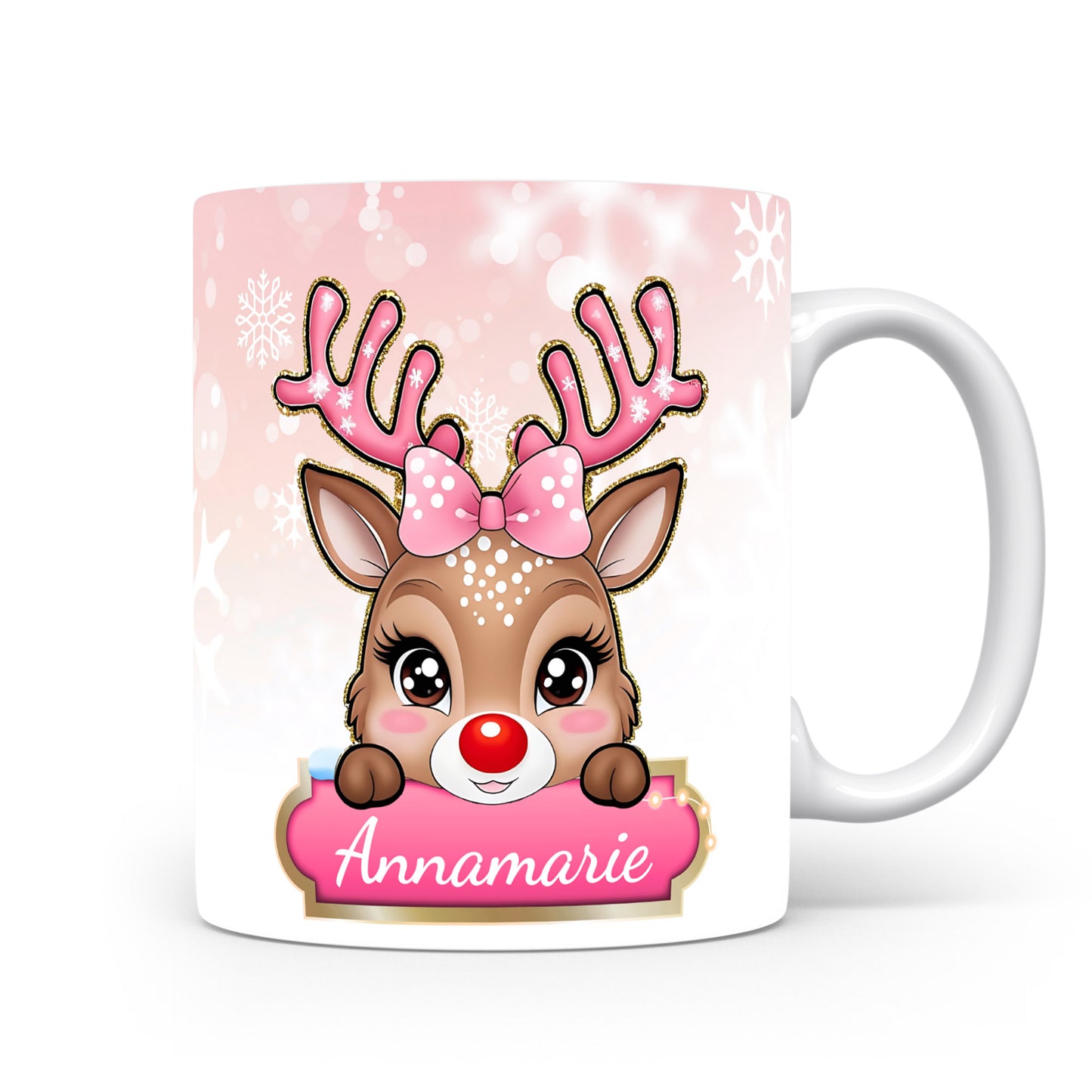 Dětský hrnek se jménem Annamarie | Sobí motiv pro holky