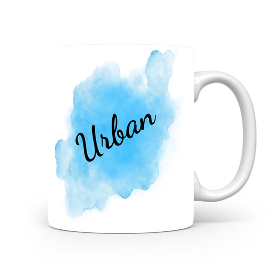 Hrnek se jménem Urban | Modrý akvarelový hrnek